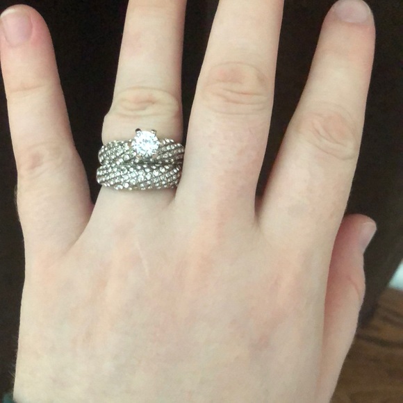 925 Silver Set Rings Round Cut White Sapphire New - Picture 2 of 7